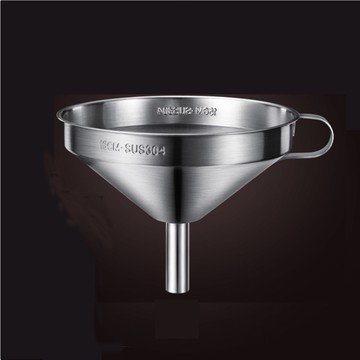 PUSH!餐廳廚房用品304不銹鋼有過濾網的漏斗寬口過濾油錐形漏斗D259