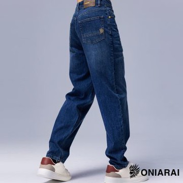 鬼洗 BLUE WAY – 707大理石丹寧高腰寬鬆錐形褲