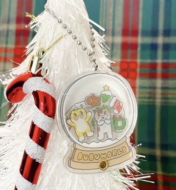 【聖誕禮物】Bubuworld 自選DIY貓咪水晶球搖搖鑰匙圈