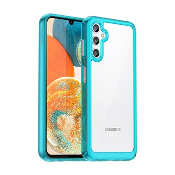 A14/A34/A54 殼 晶透炫彩 三星 Samsung Galaxy A14 5G 四角氣囊防摔保護 軍規軟邊手機殼(天青藍)