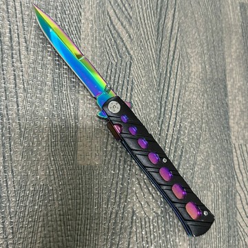 [沐沐屋] 炫彩細長刃折刀 戰術刀 折疊刀-.