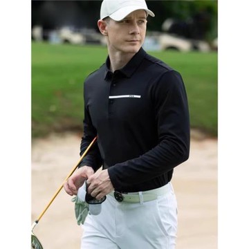 PGA磨毛內里 高爾夫服裝 男士秋冬厚款長袖T恤 舒適保暖 運動面料