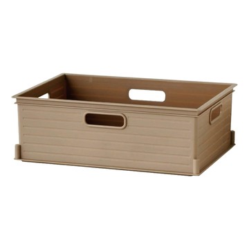 山本 簡約設計多功能收納箱 居家整理好幫手  淺棕色  1個