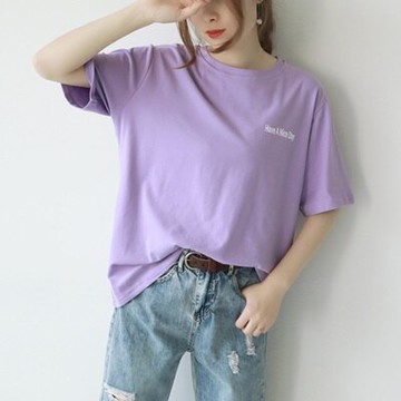 現貨+預購 短袖T恤純色上衣-韓版時尚休閒字母印花女打底衫3色73sy42【獨家進口】【米蘭精品】