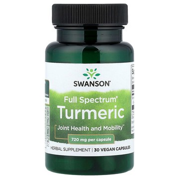 Swanson Vitamins, Full Spectrum® 姜黃，720 毫克，30 粒素食膠囊
