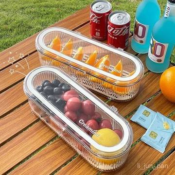 🔥臺灣出貨🔥水果便噹盒便攜外出食品級收納戶外野餐家用透明帶蓋冰箱保鮮盒