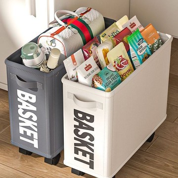 🚀空间救星！免安装桌下收纳架 带滑轮可折叠 宿舍/办公/书房神器 轻松收纳书包零食杂物