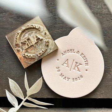 皮革黃銅模具 情侶款式B 客製化 自訂內容 結婚回禮 紀念禮物 DIY