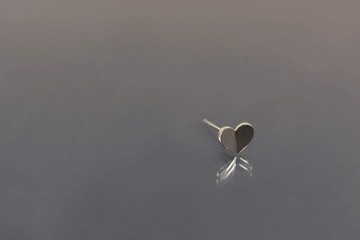 鏡射系列-愛心設計925耳釘(單支/一對)