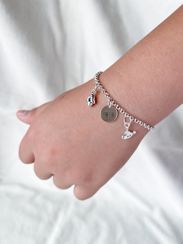 太空系列-925純銀手鍊-彌月禮 生日禮物-刻字-太空船 火箭