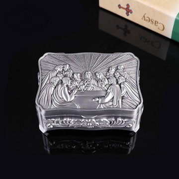 歐式復古金屬創意工藝品基督教耶穌禮品首飾飾品收納圣誕節包裝盒
