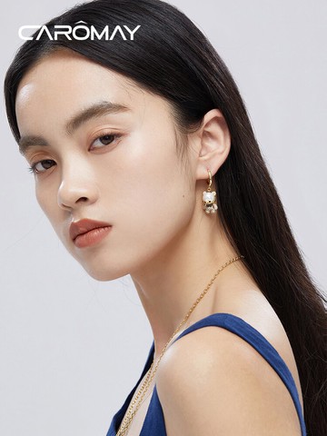 CAROMAY設計師紳士機械熊耳環女可愛創意小眾設計ins輕奢氣質耳飾