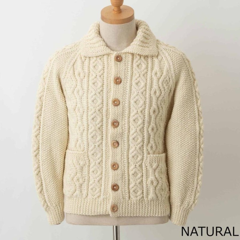 インバーアラン INVERALLAN 長袖ニットカーディガン ARAN LUMBER CARDIGAN 3A メンズ レディース |  LINEブランドカタログ