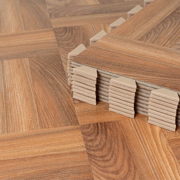 DIY好組裝彈性防火地磚 0.25坪 9片  拼接蘇木色  1盒