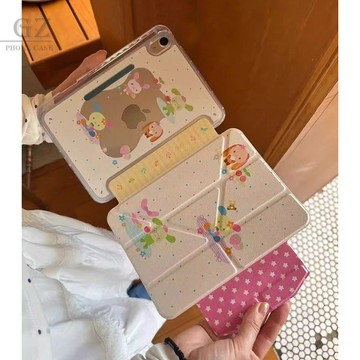 透明雙面Y折花兔 iPad 搭扣硬式樣 保護套 11 Air 7 6 5 Pro 11 Mini 6 7 A16 保護套