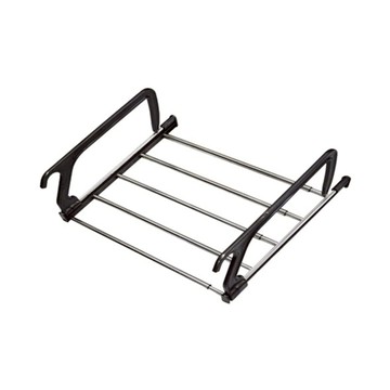 aisen伸縮型曬衣架，可伸縮彈性空間擺放物品，延伸掛鉤設計室內外均可使用  黑色  使用時(39~57 x 45.5~79 x 16cm)