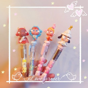 『小昀精品』現貨⭐️泡泡瑪特 萌粒⭐️CRYBABY 哭娃 飛天小女警 心碎女王 娃改 原子筆 可愛~送禮~學生