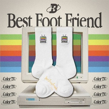 BEST FOOT FRIEND BF24006-WH COLOR TV 彩色電視 BFF 中筒襪 / 小腿襪 (白色)