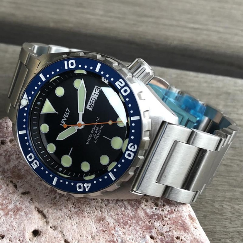 防水 SEIKO MOD セイコー カスタム NH36 黒 ブラック デイデイト-