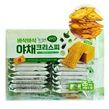 韓國🇰🇷蔬菜脆片288g｜26入獨立包裝｜酥脆薄片｜蔬菜餅乾｜咖啡茶點零食