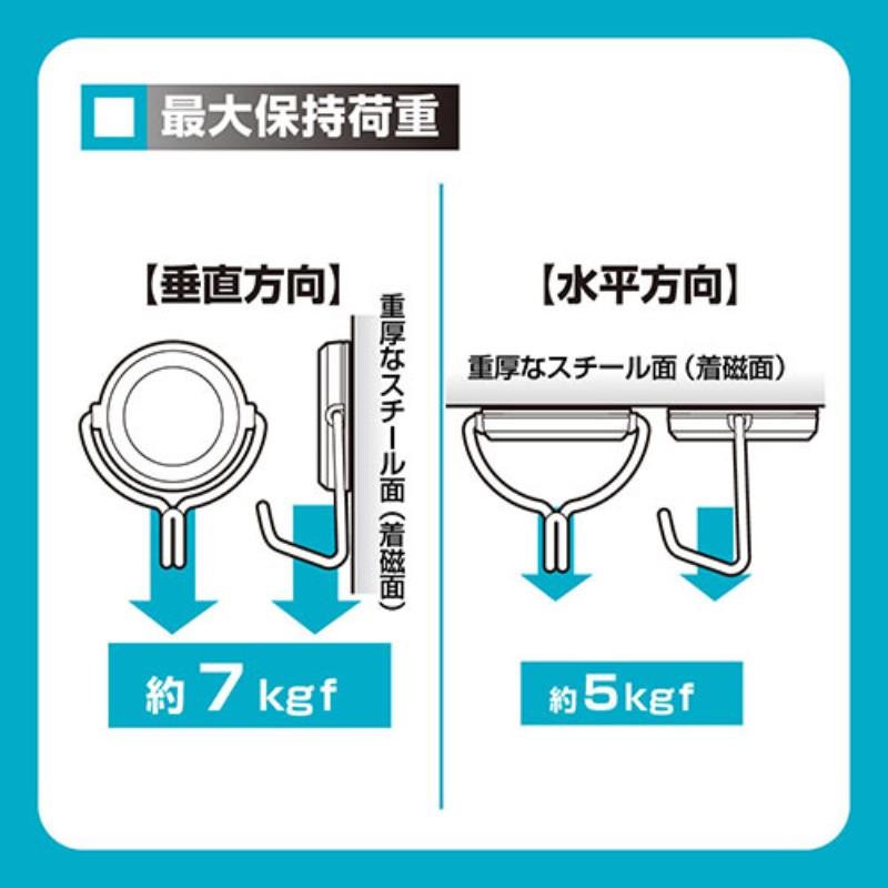 ソニック SONiC 超強力マグネットフック 7kg 白 MG-768-WX5