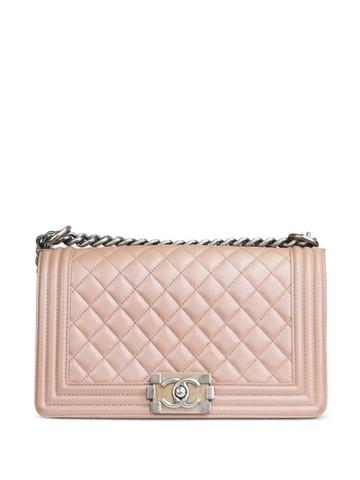 CHANEL Pre-Owned - 2014-2015 Boy Chanel shoulder bag - women - Lamb Skin - One Size - Pink