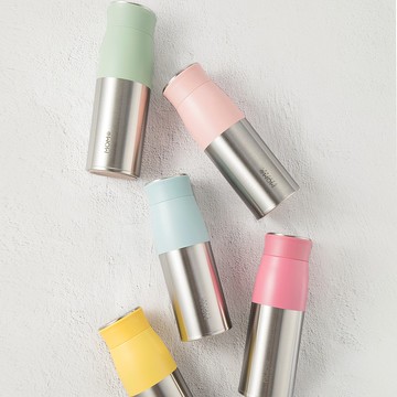 日本 MOMOCONCEPT Lupinus 保溫杯 銀色瓶身 400ml 5 色可選