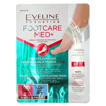 Eve Cos 足部護理 MED+ 強效去角質嫩足膜 適用於粗糙乾燥的腳後跟  1組