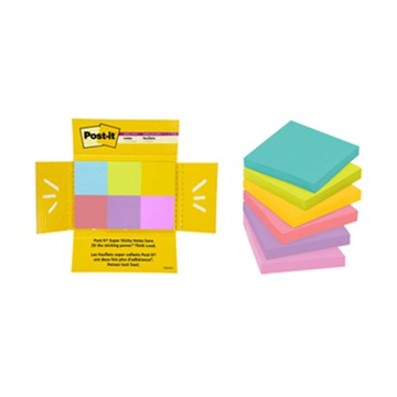 3M Post-it 利貼 強力黏性便條紙 6入組  多色  6枚  1組
