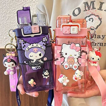 免運·日本庫洛米雙飲杯進口tritan凱蒂貓兒童上學專用大容量吸管水杯女