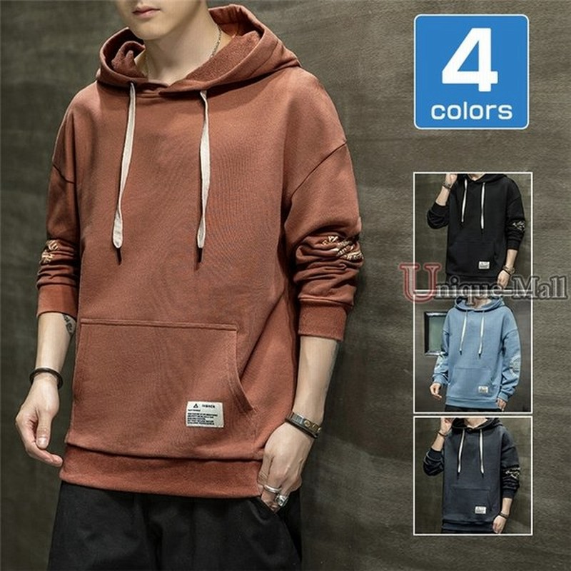 パーカー メンズ スウェット トップス プルオーバー ドロップショルダー コーデ プルオーバーパーカー フーディー フード 袖プリント シンプル 春 春物 秋 秋物 通販 Lineポイント最大0 5 Get Lineショッピング