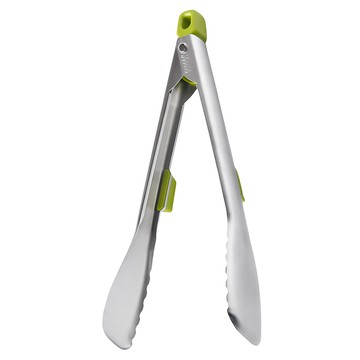 Joseph Joseph 架高點 不鏽鋼料理夾 長31cm  銀色 + 綠色  1支