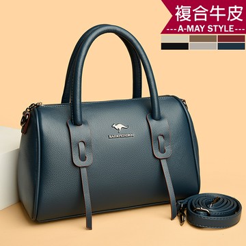 真皮包 肩背包 斜背包 枕頭包 歐美設計大容量手提波士頓包(6色)【XWL965560】＊艾美時尚(現+預)