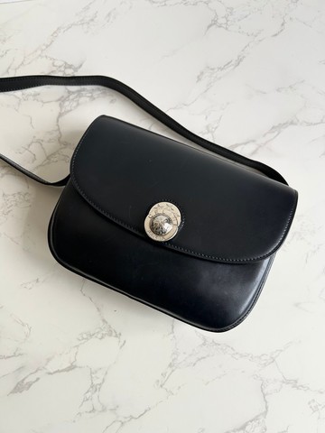 稀有中古二手Celine旋轉移動星球黑色皮革豆腐小包單肩手袋斜側背