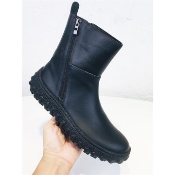 西班牙秋冬季女馬丁騎士切爾西加厚羊毛雪地靴子防滑防水百搭真皮