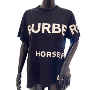 BURBERRY經典字母英文LOGO百搭短袖T (男女同款)(經典黑色)
