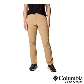 Columbia 哥倫比亞 女款- 防潑輕量長褲-卡其色 UAR30110KI/JS