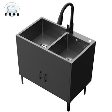 工廠直銷 免運 不鏽鋼廚房洗手池 洗菜池 水槽  家用廚房不銹鋼一體洗菜盆陽臺水槽柜出租房單雙槽洗碗池櫥柜全套