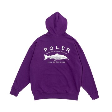 日本限定 POLER 13oz HEAVY WEIGHT RELAX FIT COLLECTION - LAND AND SEA HOOD寬鬆版連帽上衣 / 休閒上衣 / 紫色