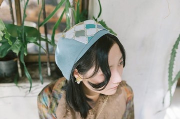 【懷古時光】手工印花貝蕾帽/貝雷帽/畫家帽