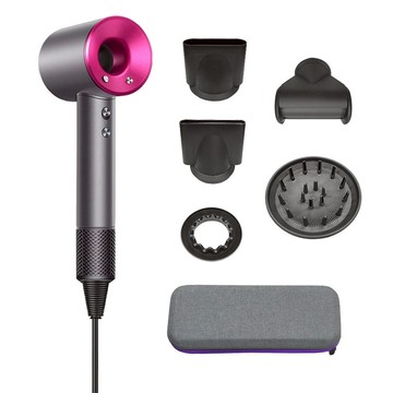 無扇葉高速吹風機 附收納包 + 風嘴 5件 10 x 8 x 23.5cm 710g  FJ168  桃紅色