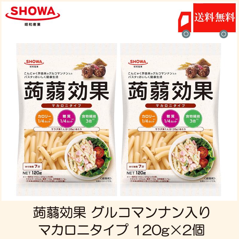 昭和産業 蒟蒻効果 グルコマンナン入り マカロニタイプ 120g ×2個 送料無料