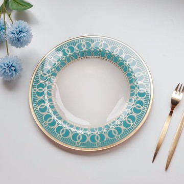 【圓舞曲玻璃圓盤-單入組】蒂芬妮藍│餐盤│婚宴