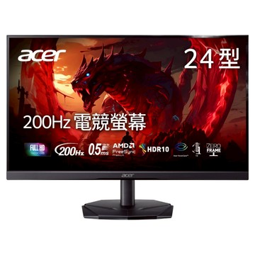 acer 宏碁 桌上型螢幕(24吋/FHD/VA/200hz)  24吋  KG241Y X3