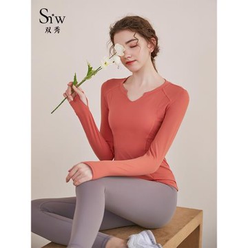 瑜伽服女上衣專業高端時尚裸感透氣運動t恤長袖健身套裝2024新款