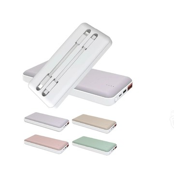 行動電源【自帶雙線】台灣製 隨身行動電源 10000mAh 口袋行動充 雙向充電 多功能行動電源