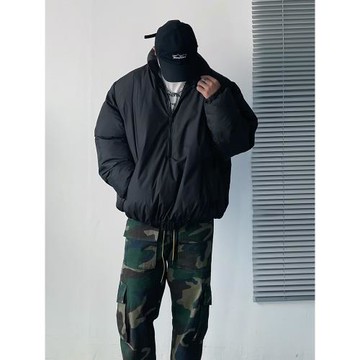 美式潮牌essentials復線半拉鏈棉服男oversize夾克FOG高街外套冬