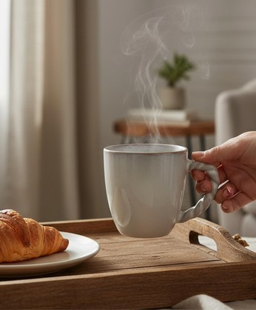 【質感陶瓷馬克杯】霧灰陶瓷馬克杯 400ml - 手工溫潤設計