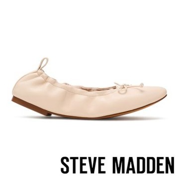 STEVE MADDEN-素面鬆緊縮口娃娃鞋 LANTI-白色