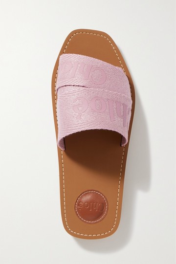 Chloé - Woody Logo-print Canvas Slides - Lilac - IT40